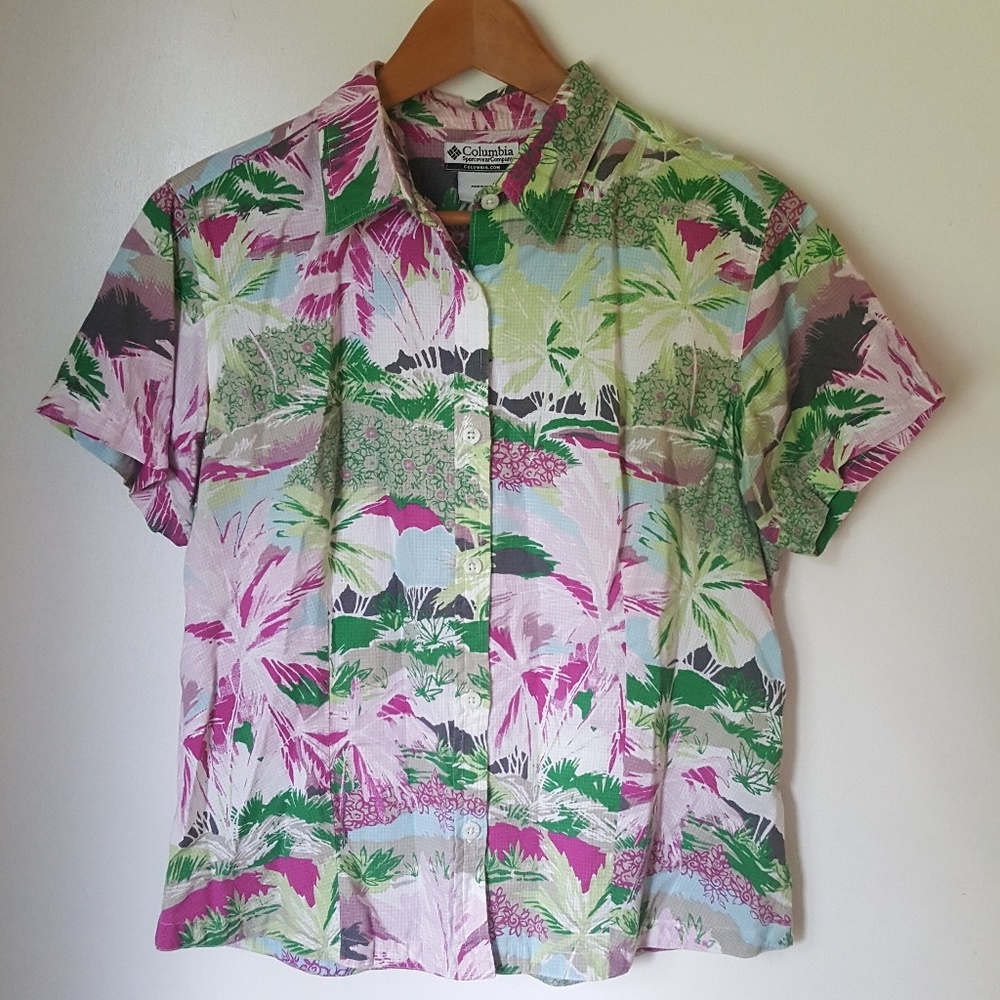 Columbia Short Sleeves Floral Blouse
